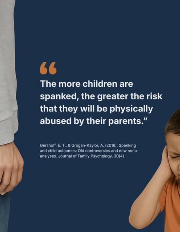 Instagram post: research quote on spanking and abuse risk