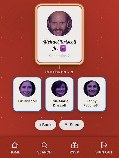 The Driscoll family tree, generations 2 and 3