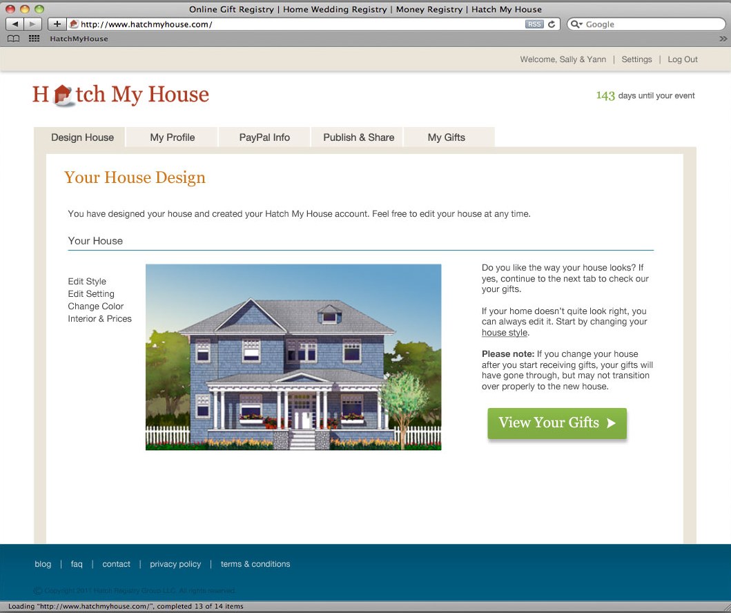 The Your House Design screen with a blue shingle house