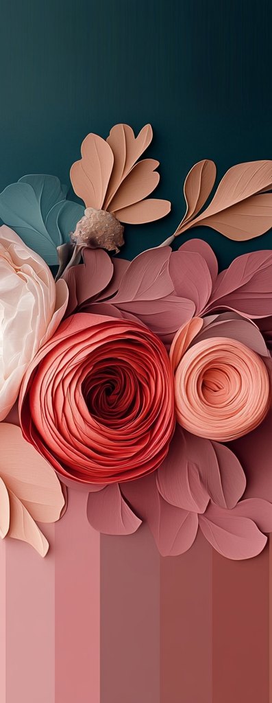 Paper-flower background with ranunculus