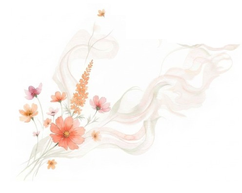 Watercolor flower sprig